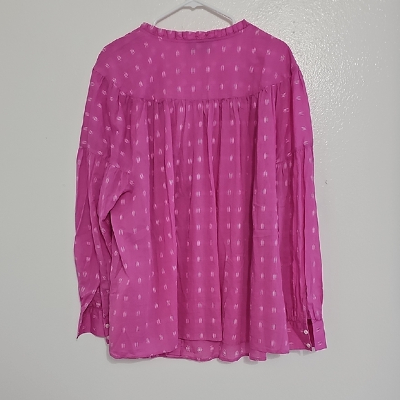 Lane Bryant Fuchsia Button-Down Blouse - Picture 4 of 6